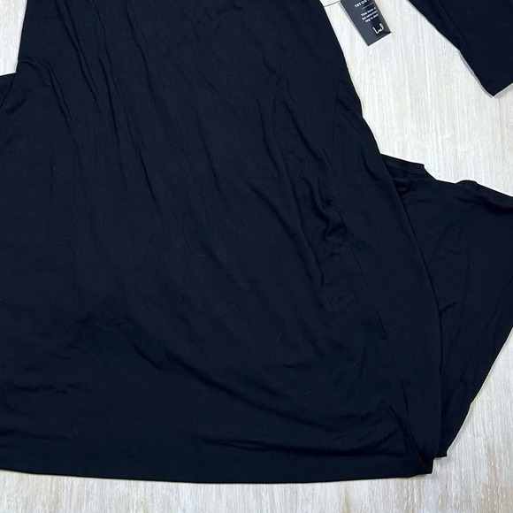 NWT Lulu's Swept Away Black Long Sleeve Jersey Knit Side Slit Maxi Dress Size XL - Picture 4 of 15